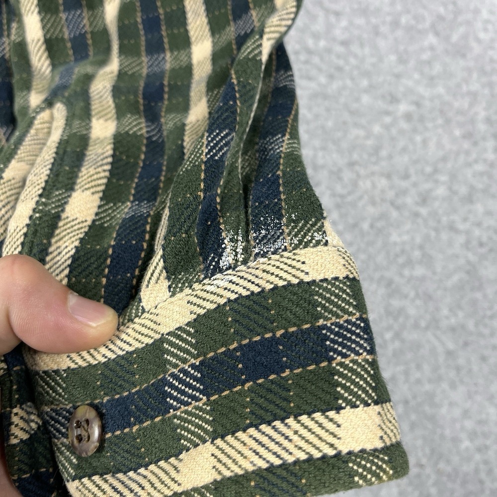 Vintage St Johns Bay Shirt Mens XXL Green Flannel Plaid Button Up Cotton 90s - Picture 5 of 9